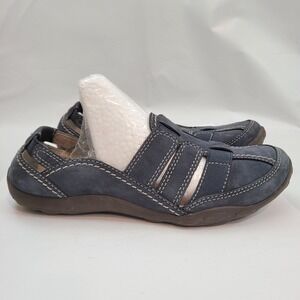 Clarks Collection Fisherman Sandals Womens 7 Blue Leather Slip On 26068988